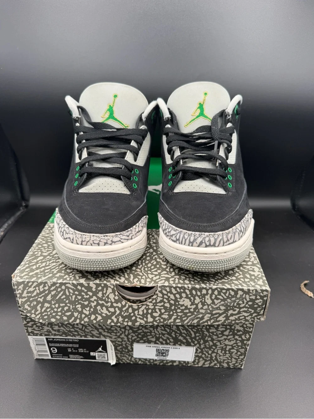 Jordan Air Jordan 3 Retro GS Pine Green Black/Green/Gray 9 CT8532-030 9M w/box